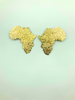 Azania African Map Statement Earrings - Handmade in Gold and Silver