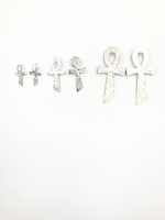 Life Ankh Earrings - Gold and Silver, Stud or Hook, (Multiple Sizes)