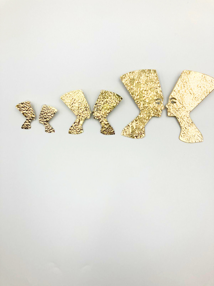 Nubian Dynasty Nefertiti Statement Fashion Earrings - Gold & Silver