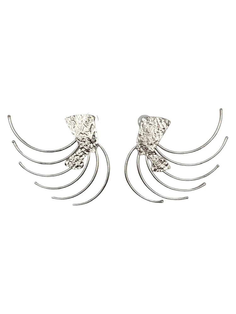 Nubian Flame Earrings - Handmade Nefertiti Centrepiece with Bold Flame Accents in Gold and Silver
