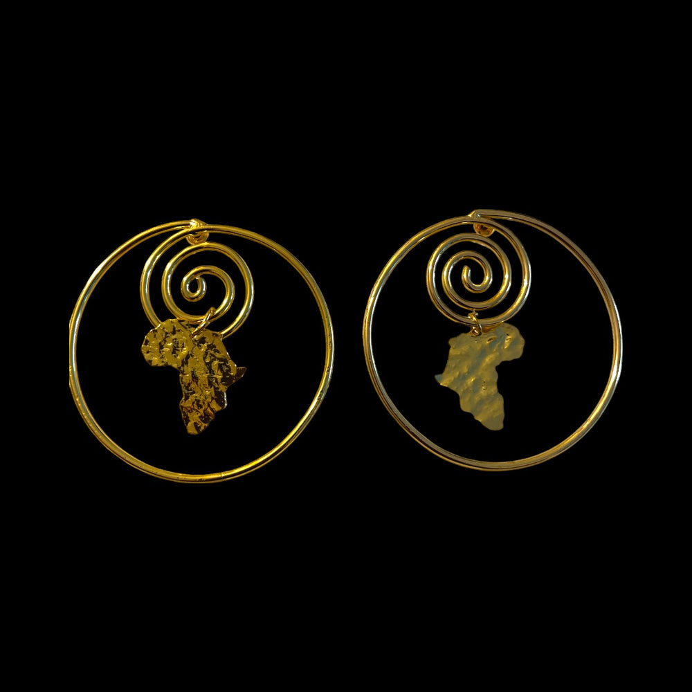 Ancestral Spirals – Handmade  Brass Hoop Earrings