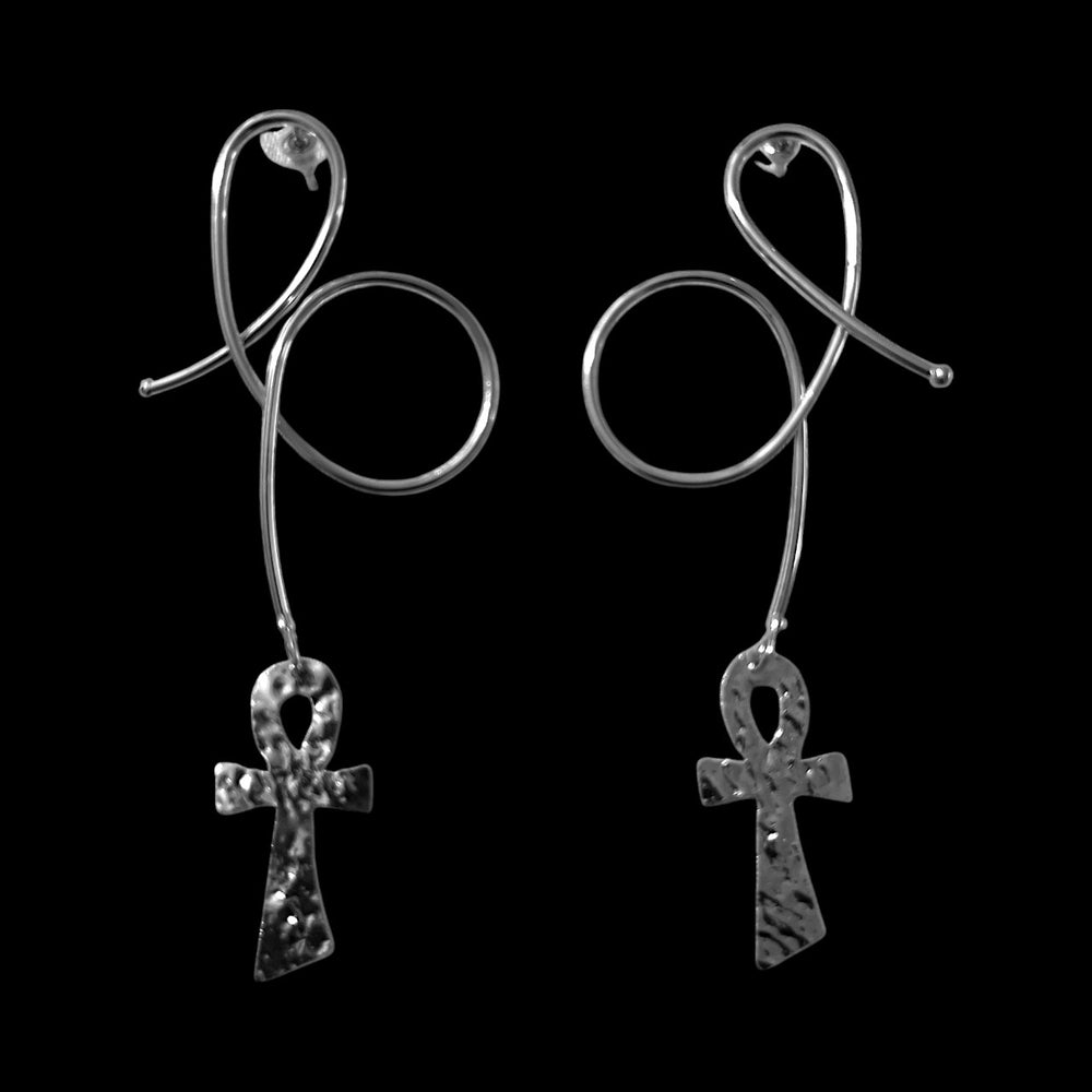 Life Force Loops – Handmade Brass Ankh Earrings