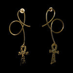 Life Force Loops – Handmade Brass Ankh Earrings